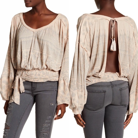 Free People Tops - Free People v-neck knit print blouse